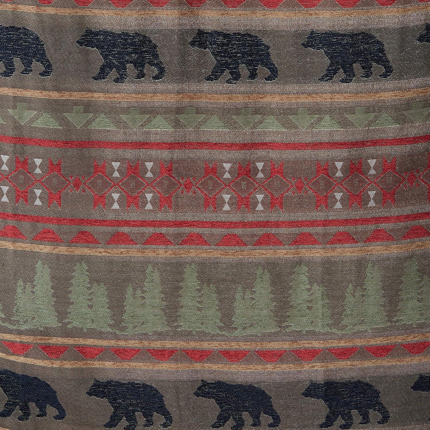 imageCARSTENS INC Woven Chenille Curtain Panel Set 2 Panels 54quot x 84quot Each Wrangler Mesa DaybreakBear Country