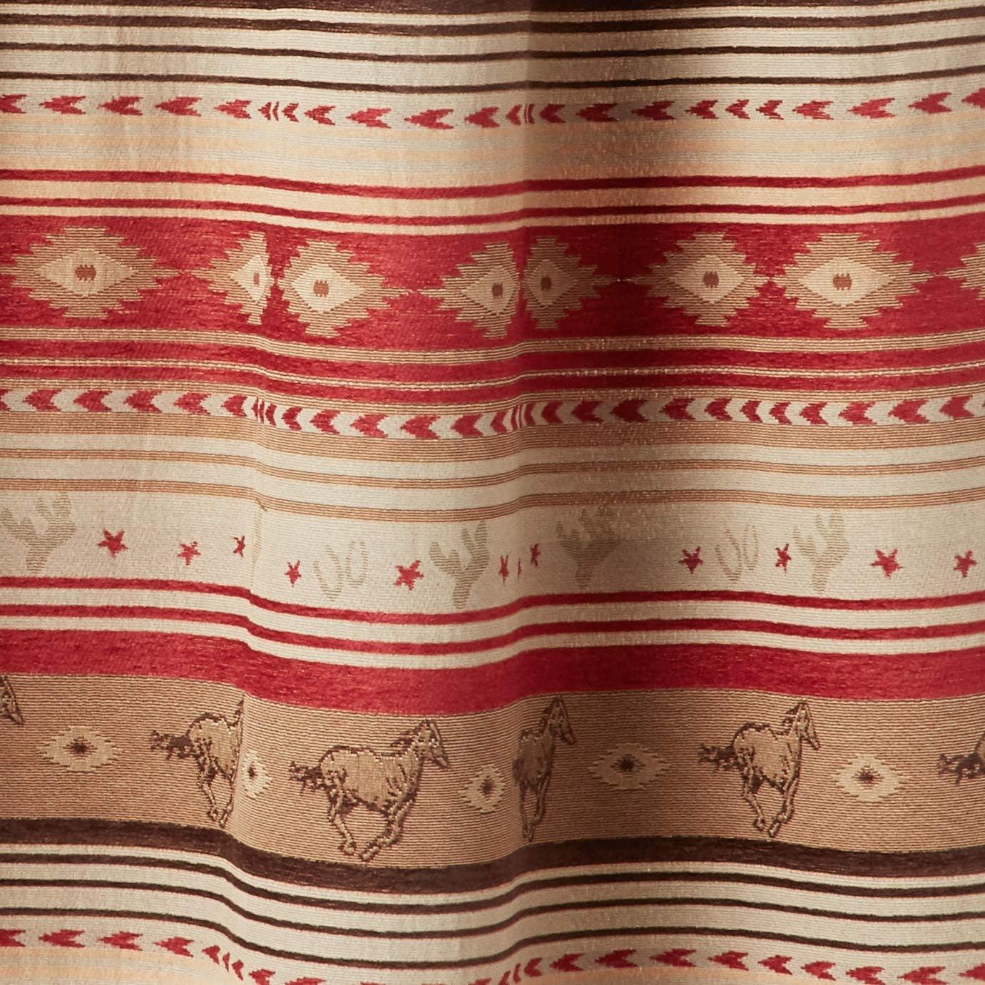 imageCARSTENS INC Woven Chenille Curtain Panel Set 2 Panels 54quot x 84quot Each Wrangler Mesa DaybreakFlying Horse