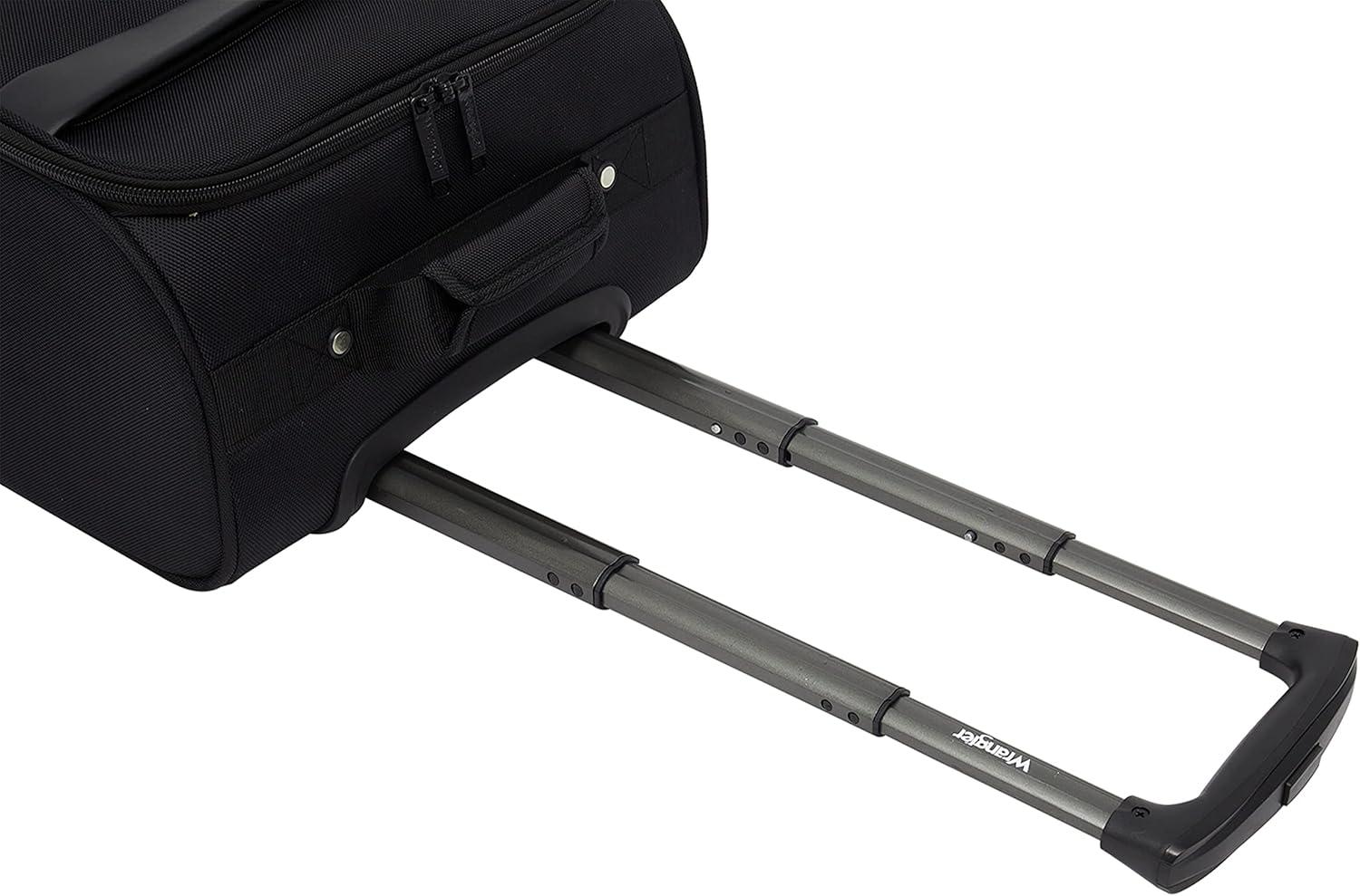 imageWrangler 17quot Underseat Spinner CarryOn Luggage BlackBlack