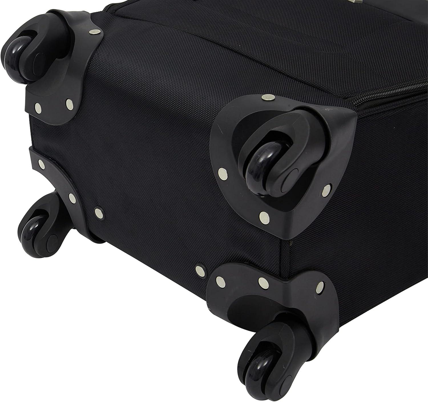 imageWrangler 17quot Underseat Spinner CarryOn Luggage BlackBlack