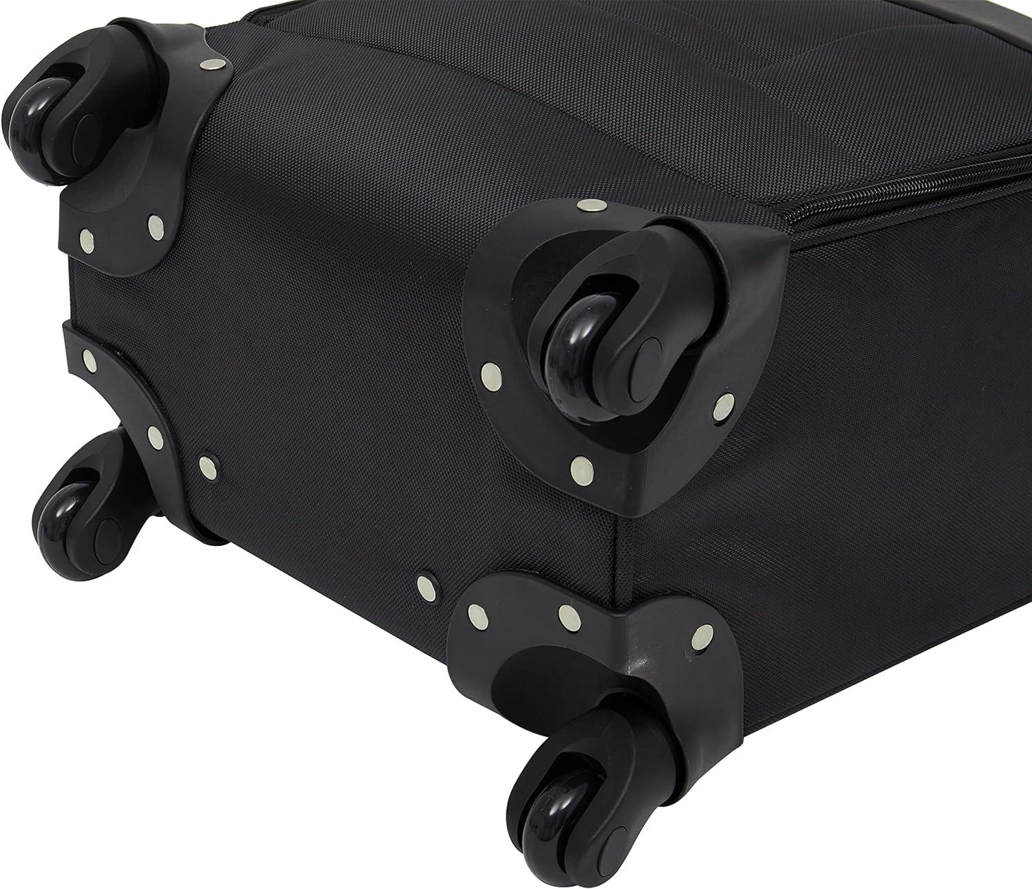 imageWrangler 17quot Underseat Spinner CarryOn Luggage BlackCharcoal