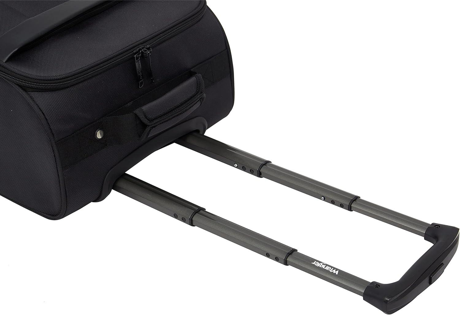 imageWrangler 17quot Underseat Spinner CarryOn Luggage BlackCharcoal