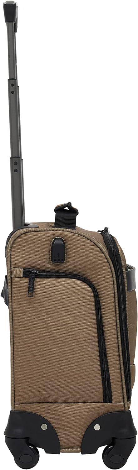 imageWrangler 17quot Underseat Spinner CarryOn Luggage BlackMocha