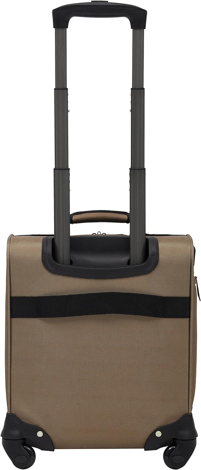 imageWrangler 17quot Underseat Spinner CarryOn Luggage BlackMocha