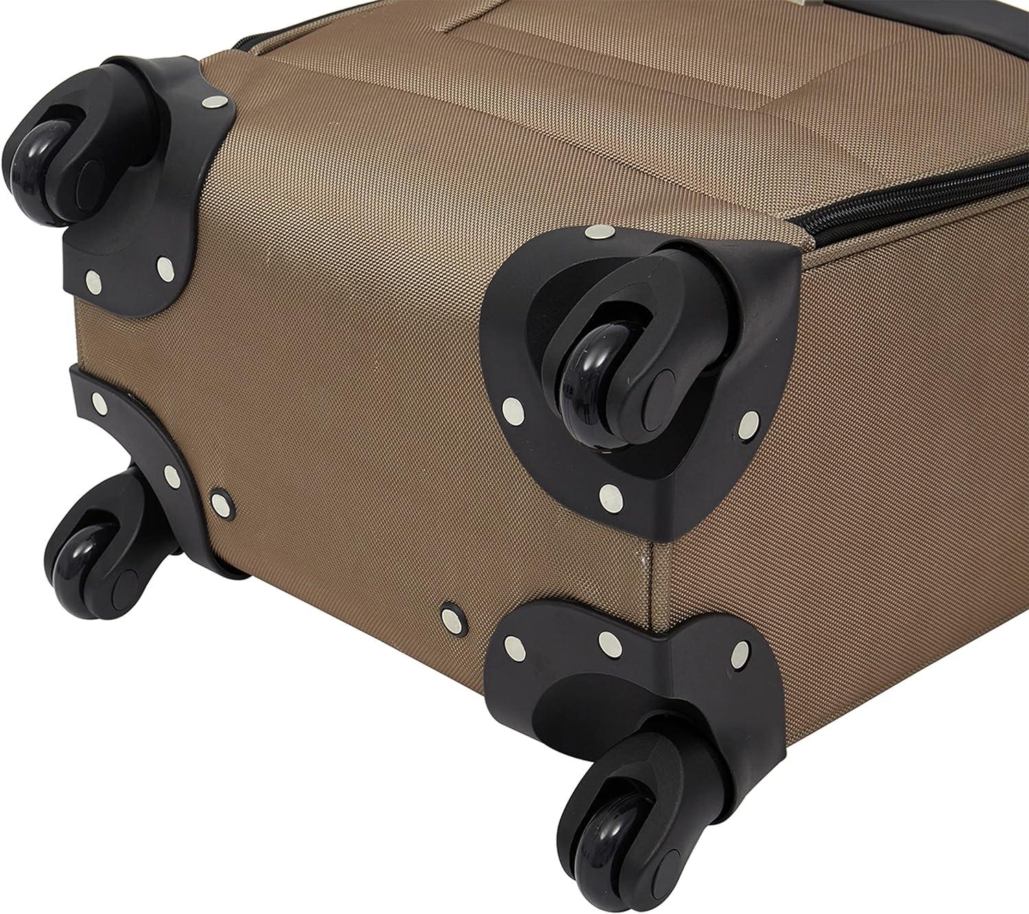 imageWrangler 17quot Underseat Spinner CarryOn Luggage BlackMocha