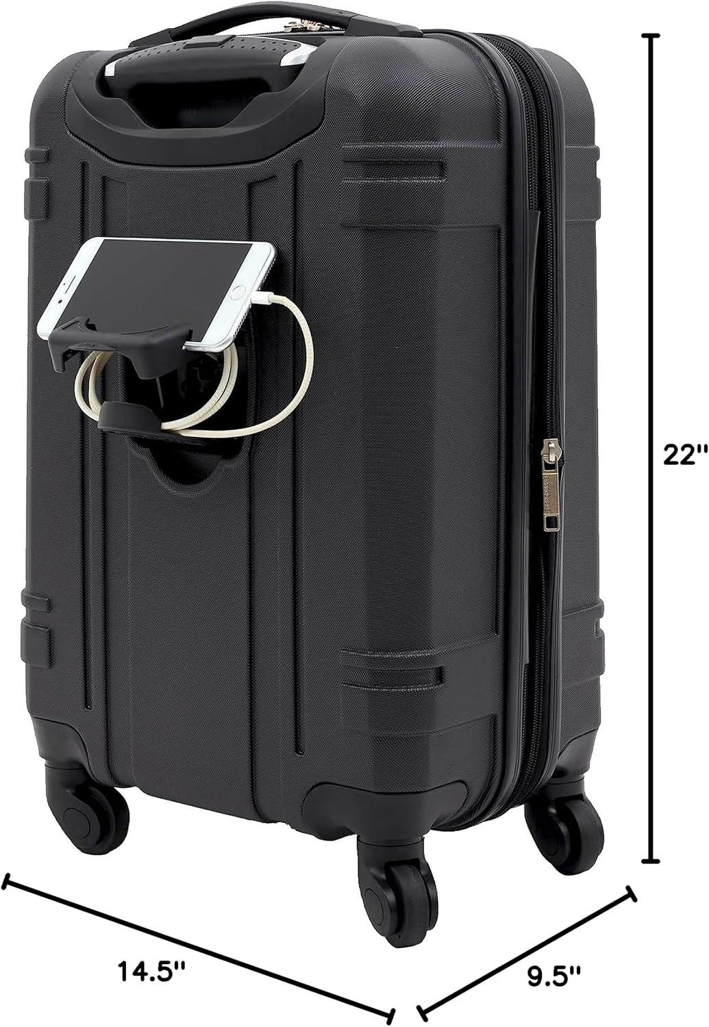 imageWrangler 20quot Astral Hardside CarryOn Luggage BlackBlack