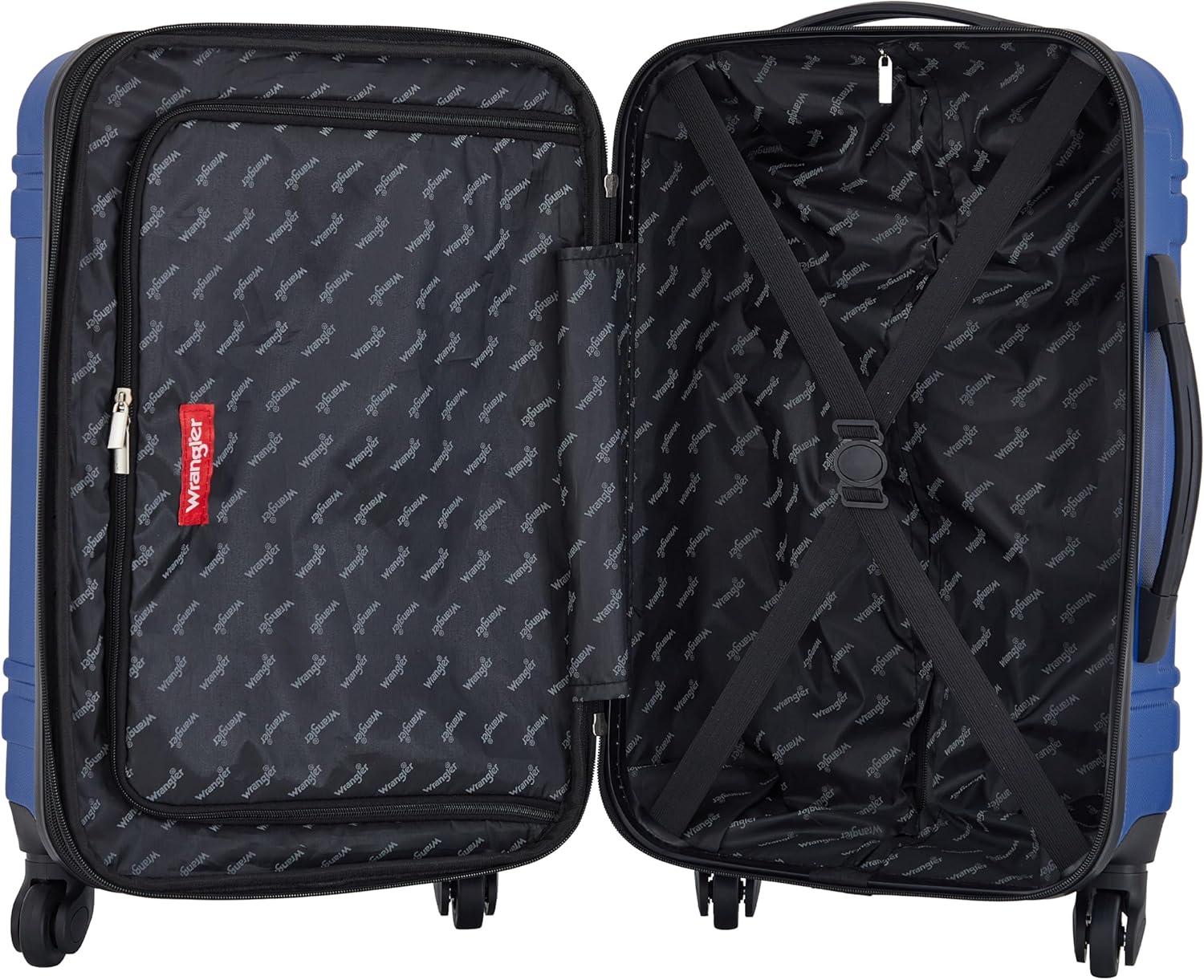 imageWrangler 20quot Astral Hardside CarryOn Luggage BlackClassic Blue