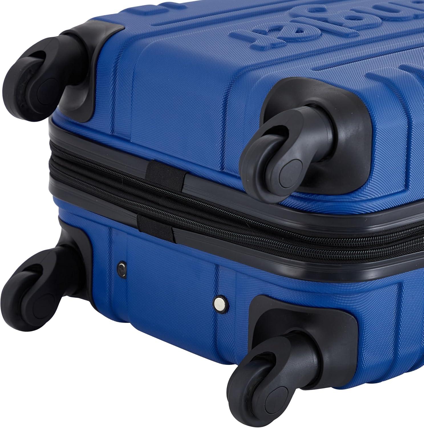 imageWrangler 20quot Astral Hardside CarryOn Luggage BlackClassic Blue