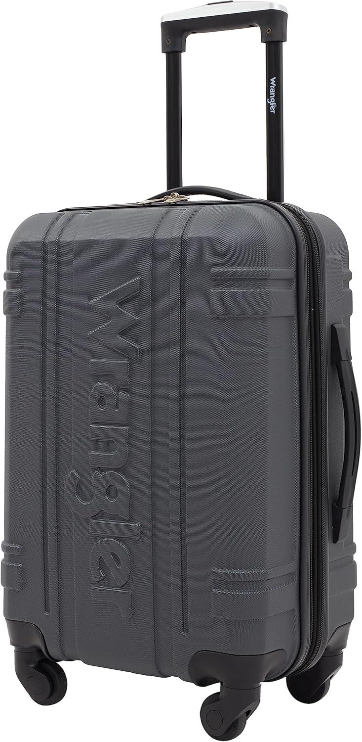 imageWrangler 20quot Astral Hardside CarryOn Luggage BlackDark Shadow