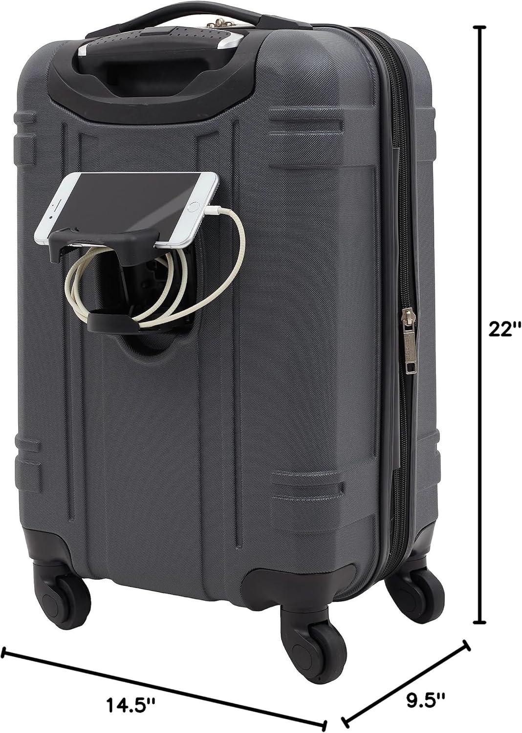 imageWrangler 20quot Astral Hardside CarryOn Luggage BlackDark Shadow
