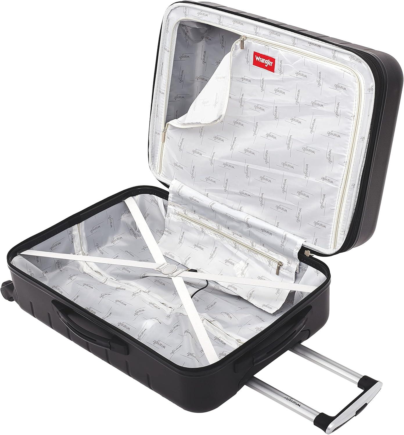 imageWrangler 20quot Smart Spinner CarryOn Luggage With Usb Charging PortBlack