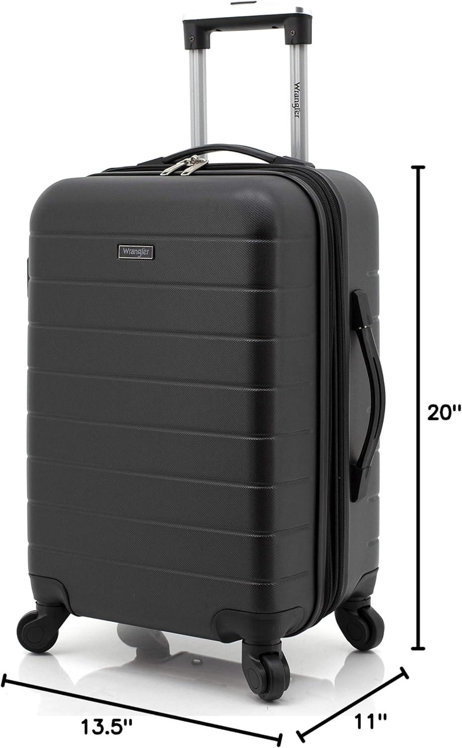 imageWrangler 20quot Smart Spinner CarryOn Luggage With Usb Charging PortBlack