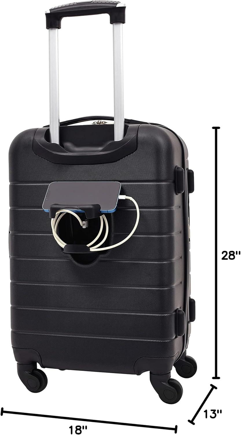 imageWrangler 20quot Smart Spinner CarryOn Luggage With Usb Charging PortBlack