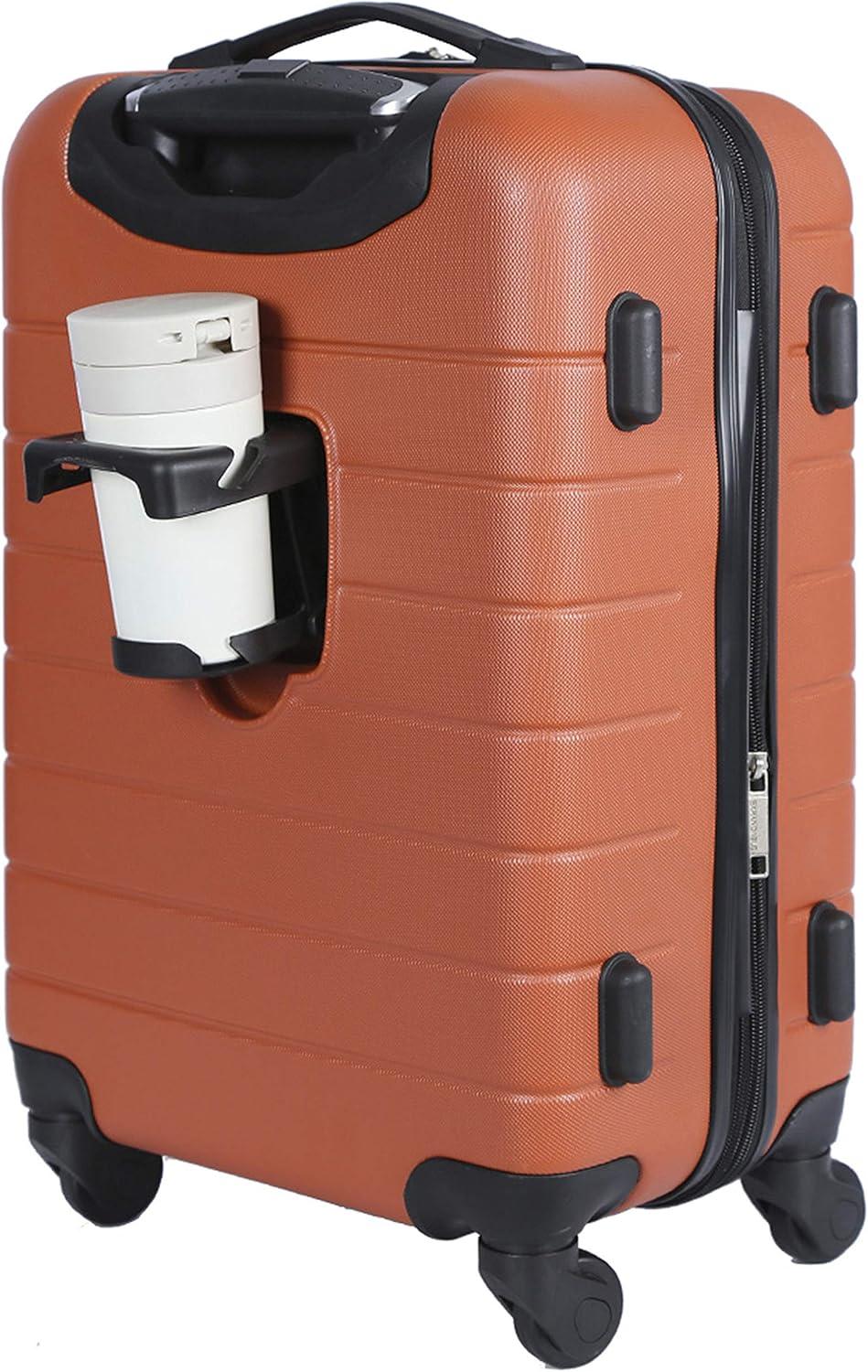 imageWrangler 20quot Smart Spinner CarryOn Luggage With Usb Charging PortBurnt Orange
