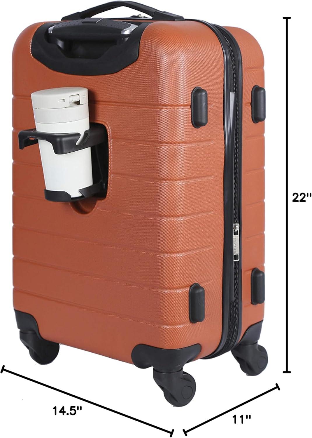 imageWrangler 20quot Smart Spinner CarryOn Luggage With Usb Charging PortBurnt Orange