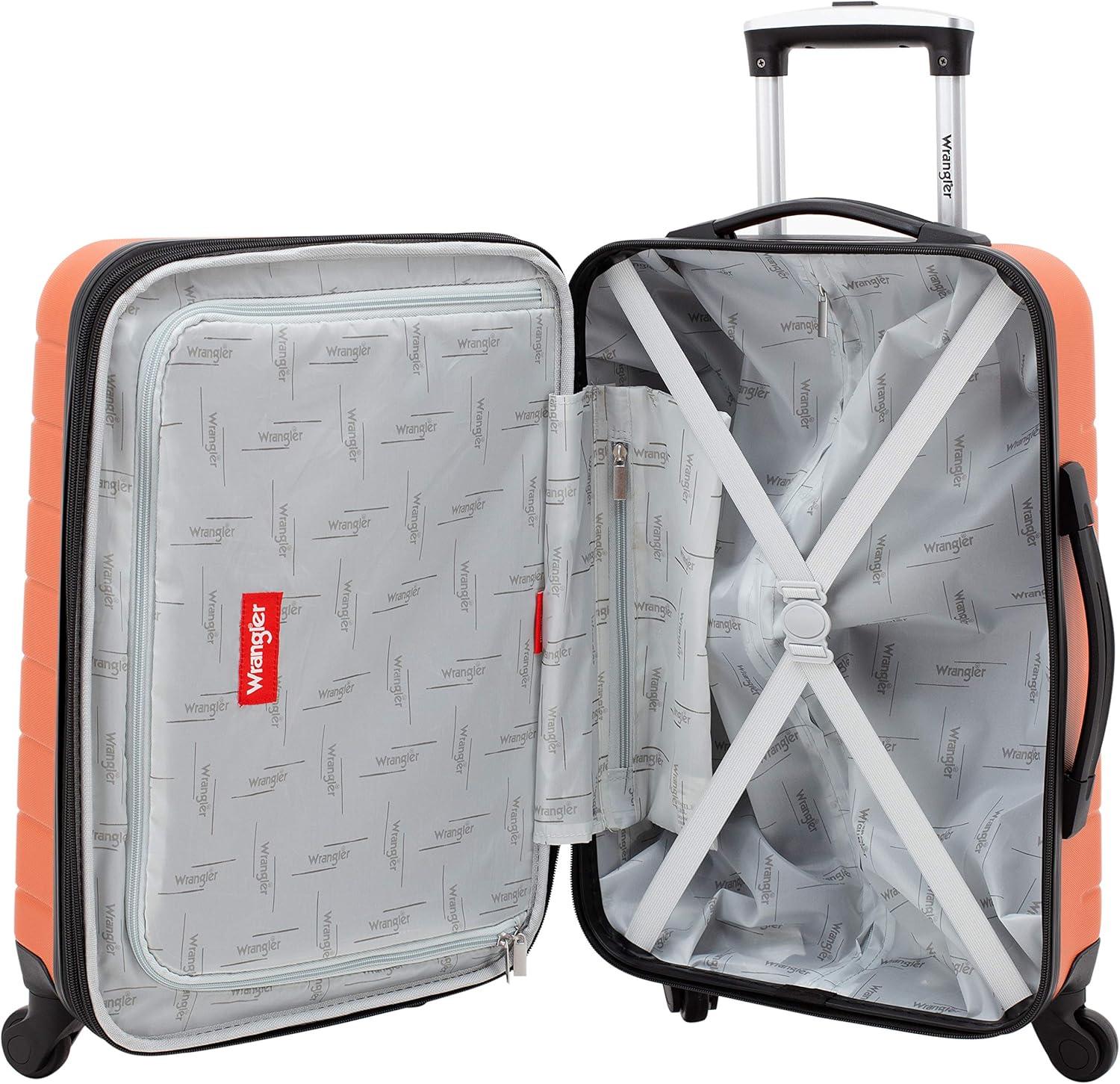 imageWrangler 20quot Smart Spinner CarryOn Luggage With Usb Charging PortBurnt Orange