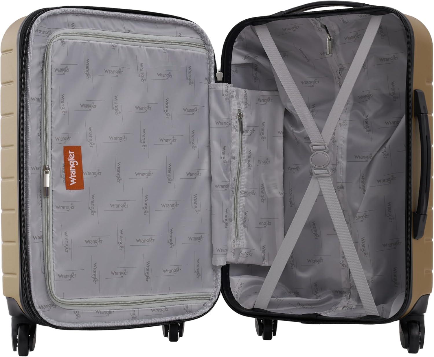 imageWrangler 20quot Smart Spinner CarryOn Luggage With Usb Charging PortWood Thrush