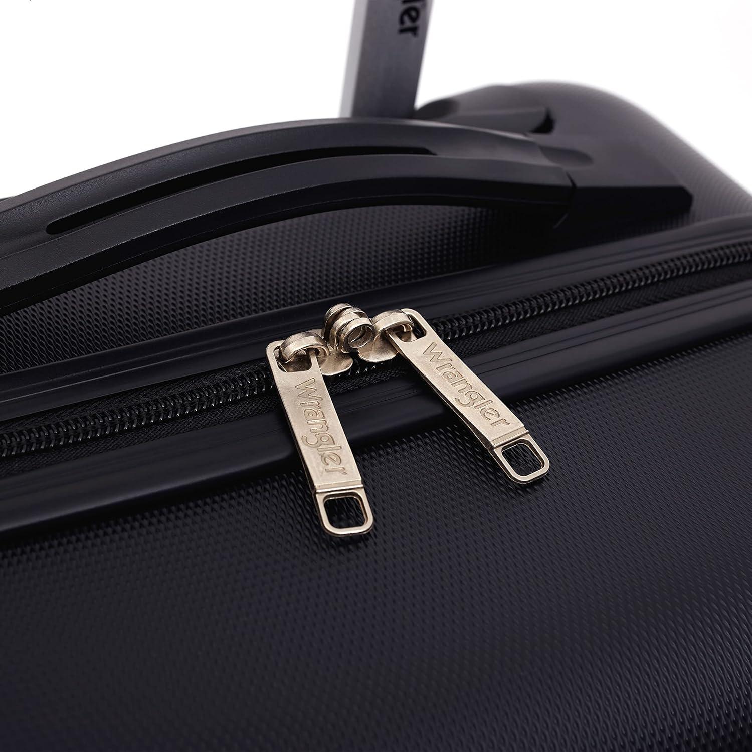 imageWrangler 215quot Spinner CarryOn Luggage Navy BlueBlack