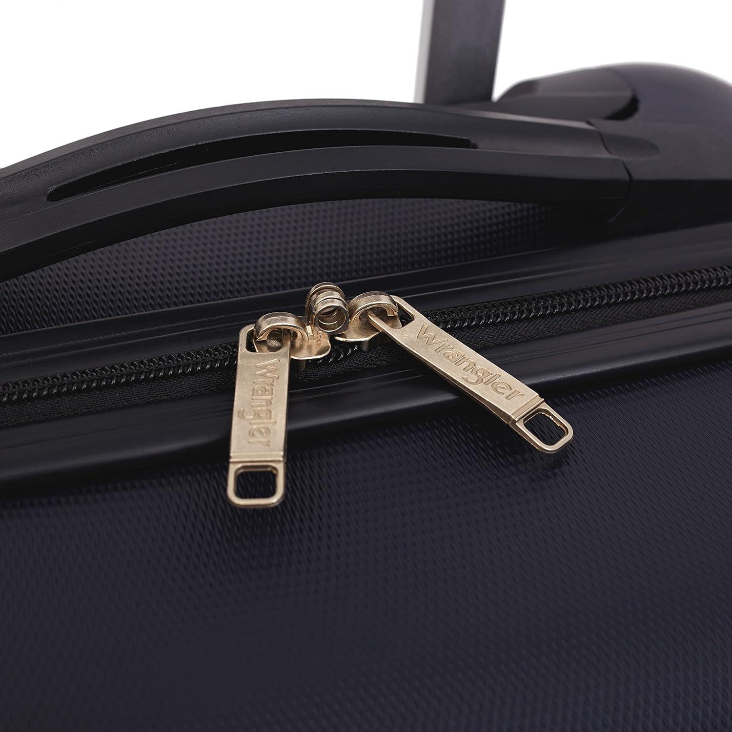 imageWrangler 215quot Spinner CarryOn Luggage Navy BlueDark Navy