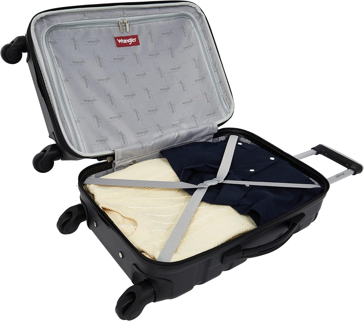 imageWrangler 5 Piece Luggage ampamp Travel Accessories Set RedBlack