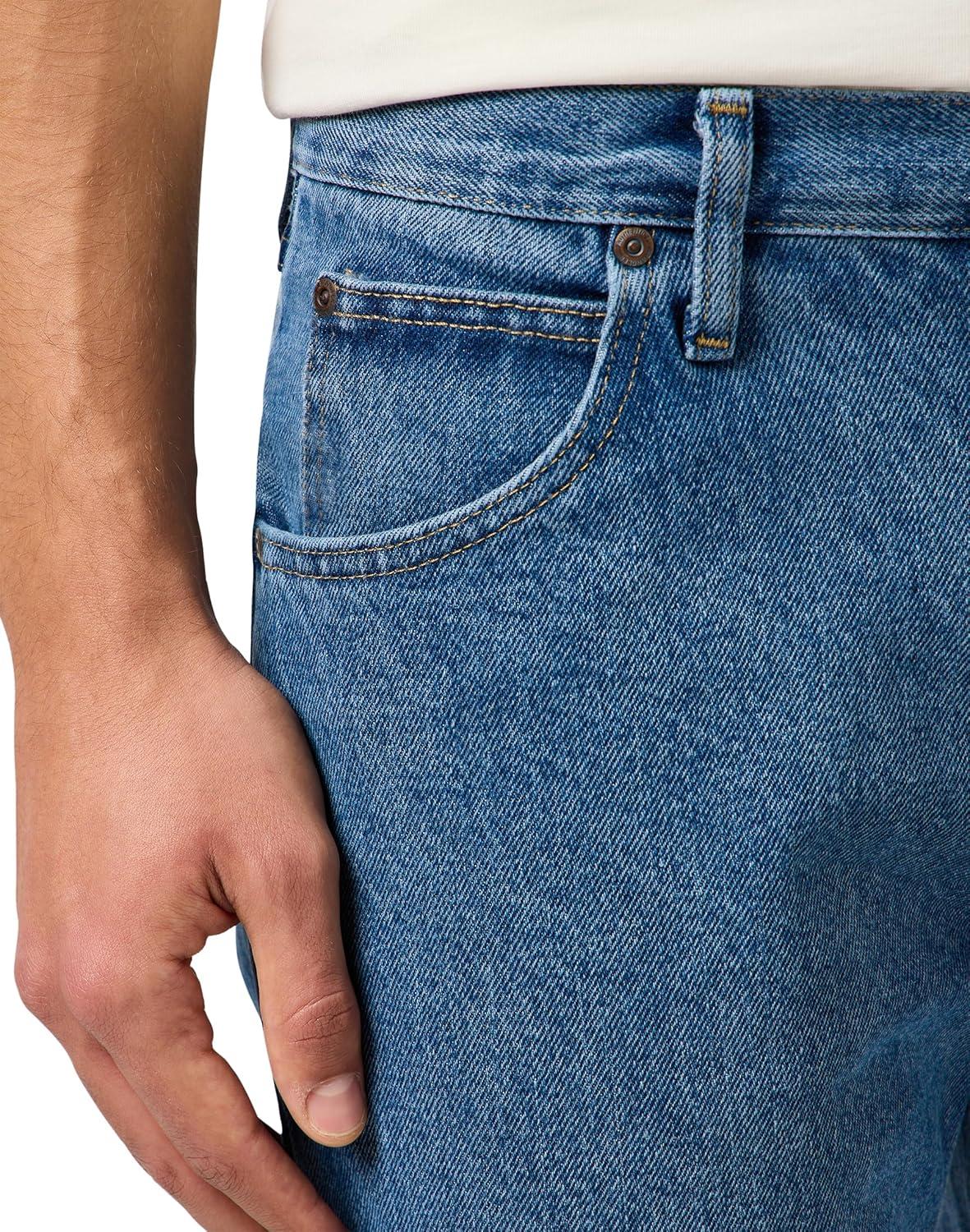 imageWrangler Authentics Mens Classic 5pocket Regular Fit Cotton JeanStonewash Mid