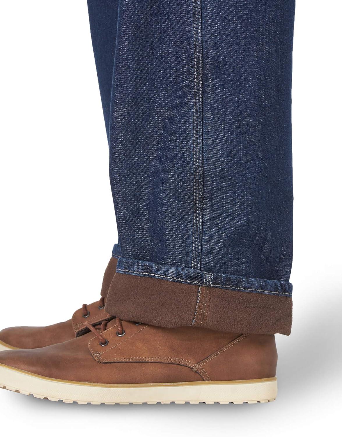 imageWrangler Authentics Mens Fleece Lined Carpenter PantDark Indigo