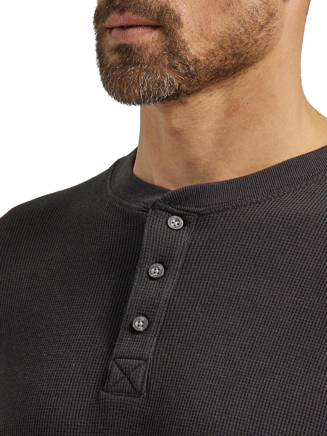 imageWrangler Authentics Mens Long Sleeve Waffle HenleyCaviar