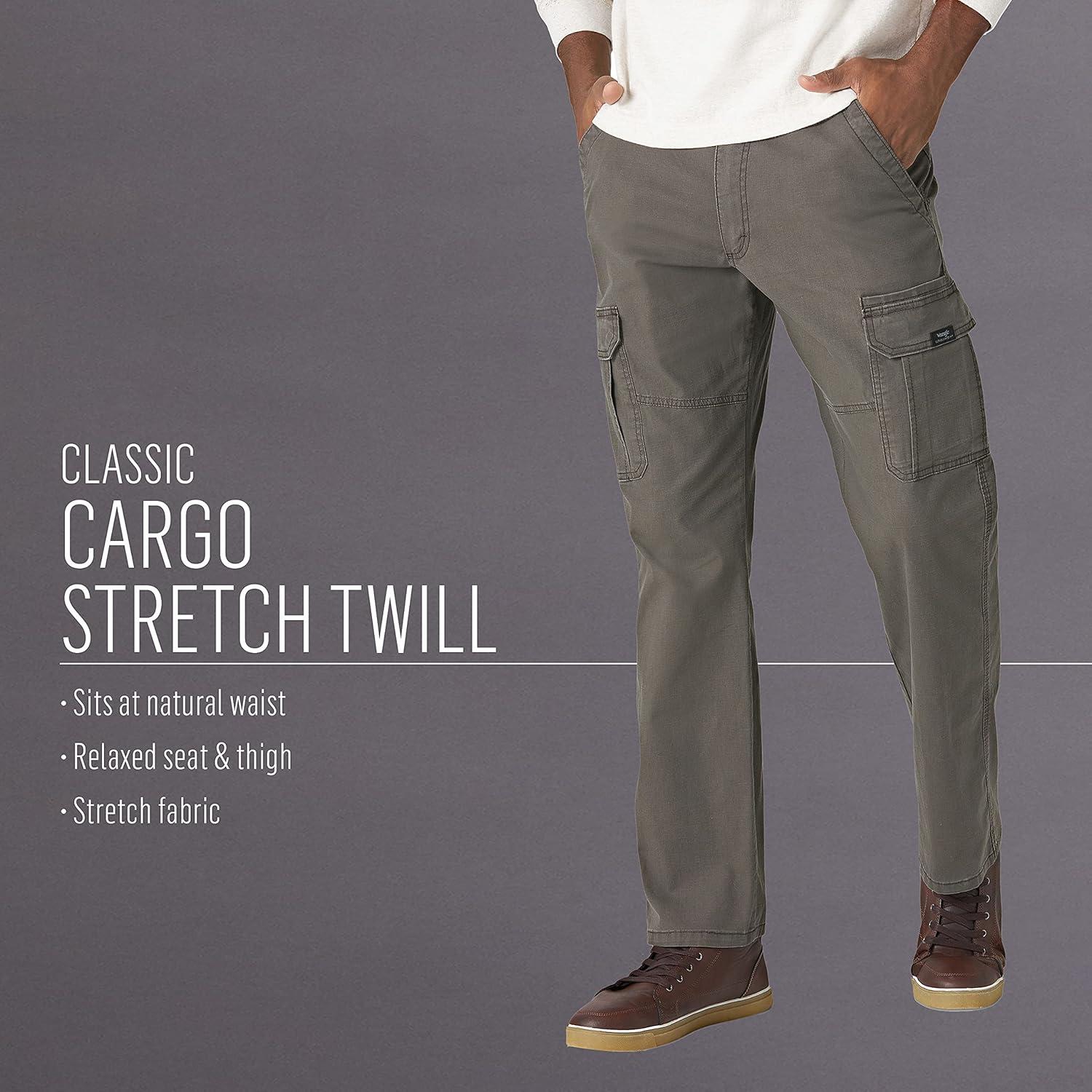 imageWrangler Authentics mens Relaxed Fit Stretch Cargo PantElmwood