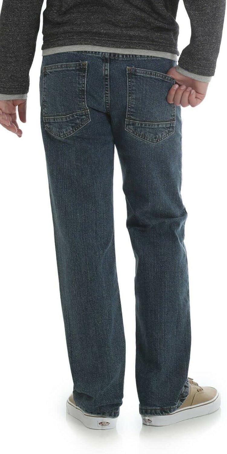 imageWrangler Boys Straight Fit JeanEnchanted Blue Medium Wash
