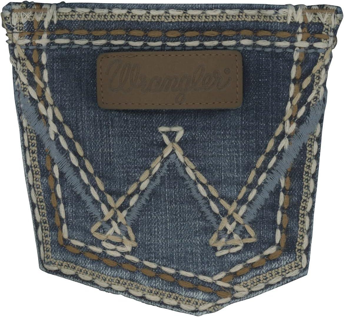 imageWrangler Ladies Retro Sadie Boot Cut JeansMid Wash