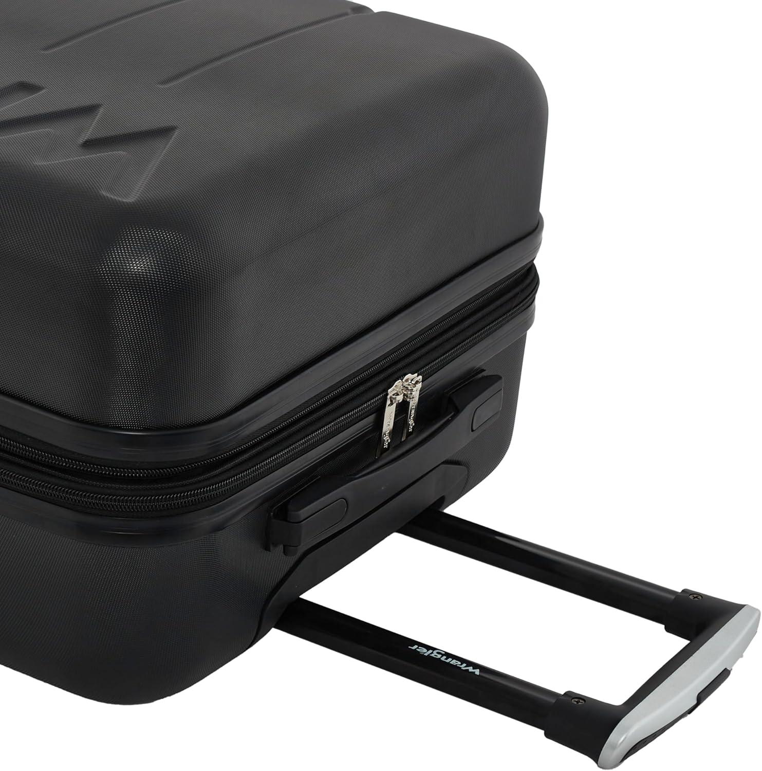 imageWrangler Maverick 3 Piece Luggage Set Silver SageBlack