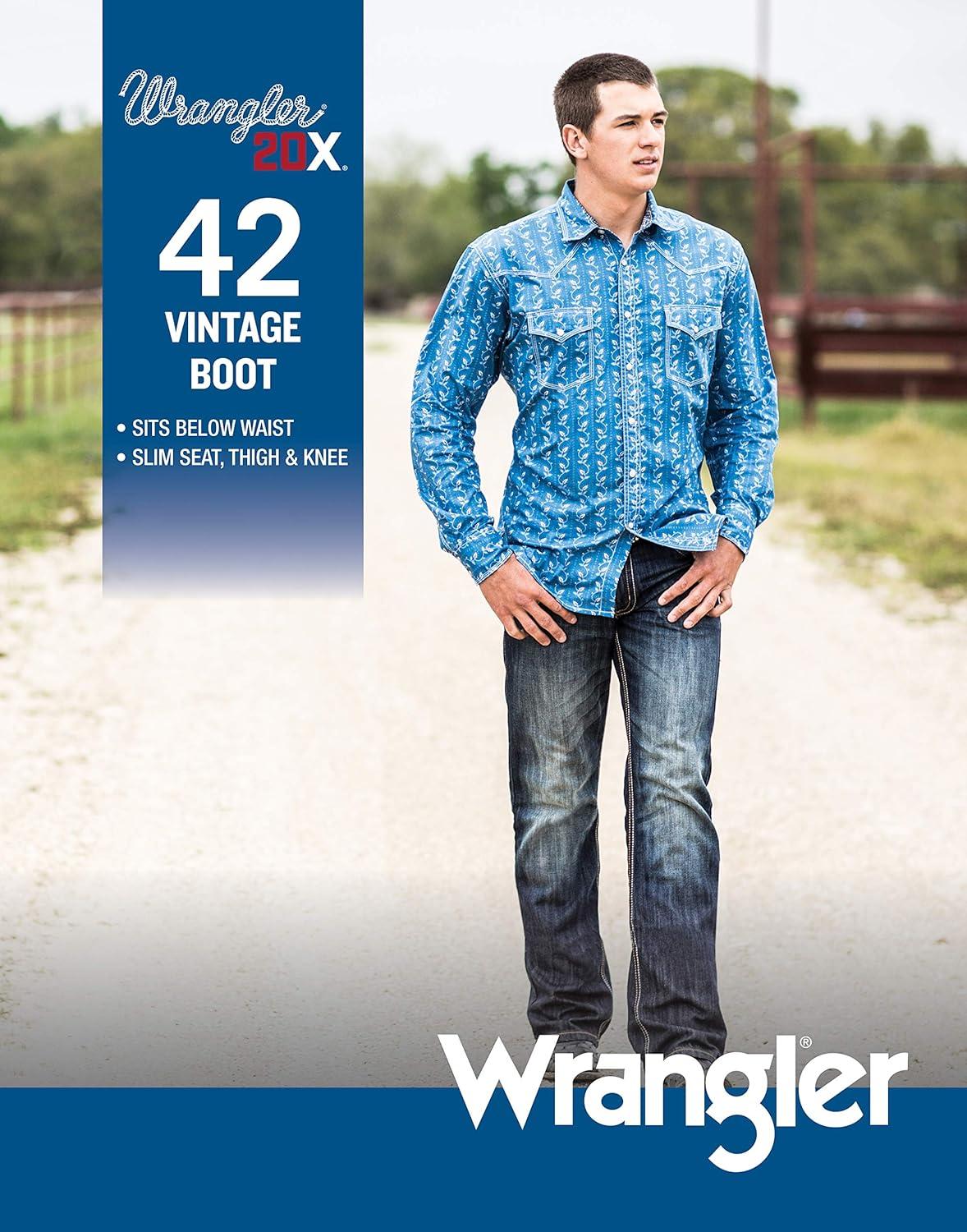 imageWrangler Mens 20X 42 Vintage Bootcut Sorrel JeanMidland