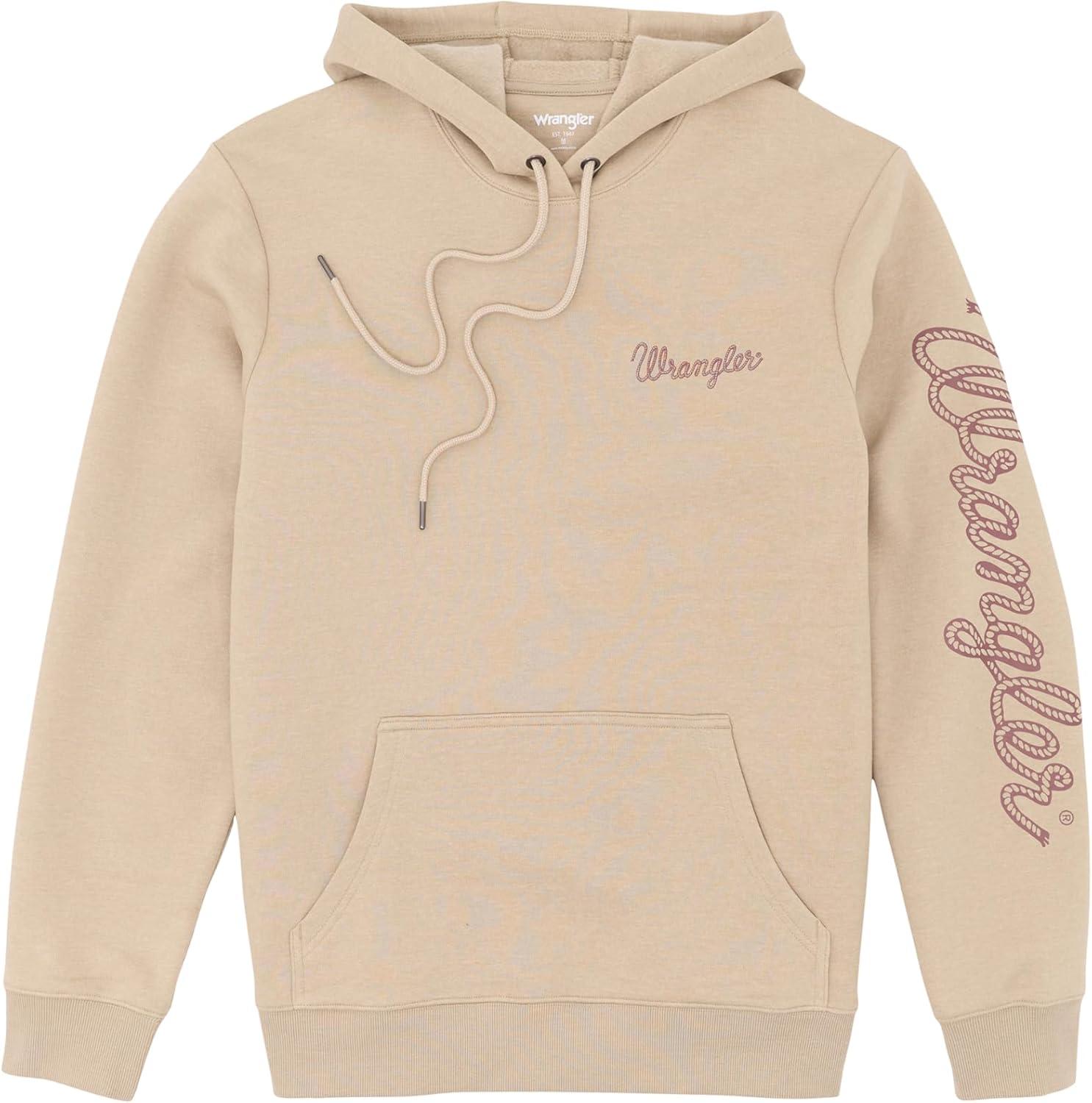 imageWrangler Mens Blue Sleeve Logo HoodieTrench Coat