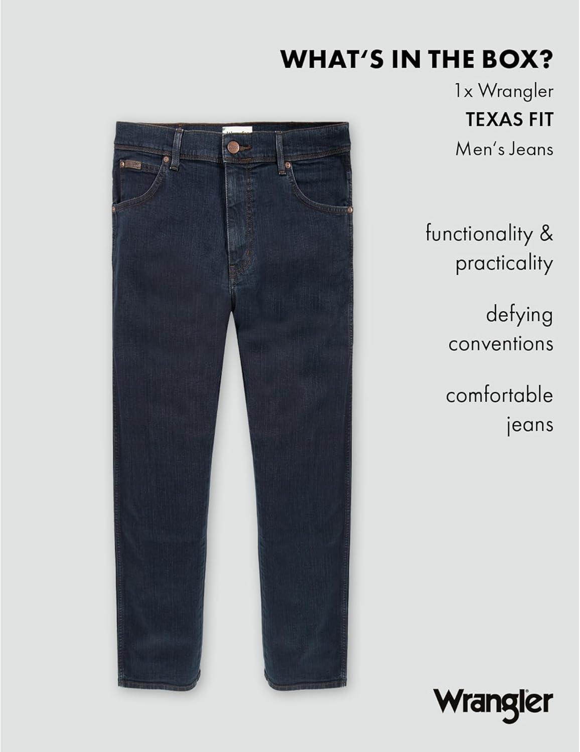 imageWrangler Mens Cowboy Cut Active Flex Slim Fit JeanBlue Black