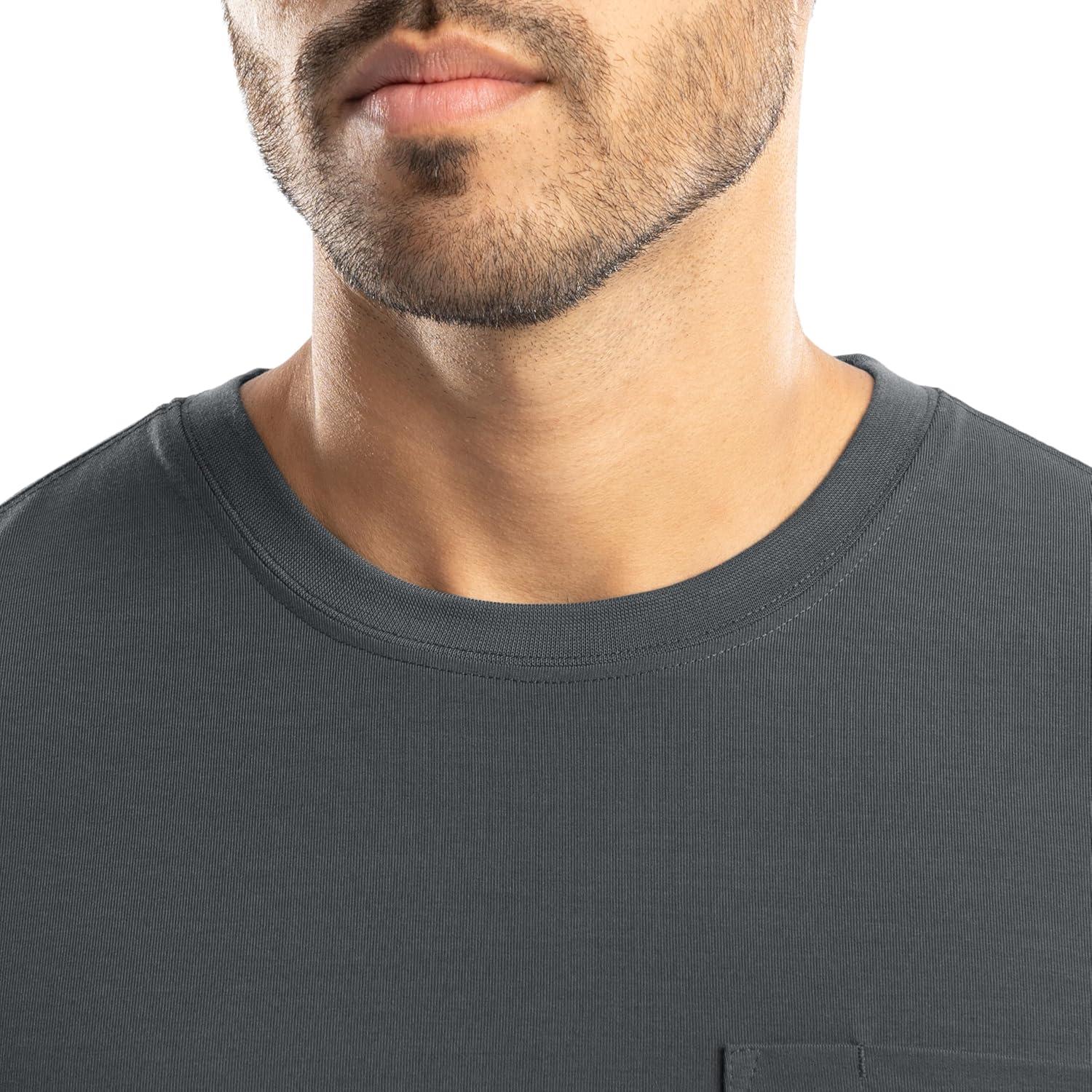 imageWrangler Mens Long Sleeve Pocket TShirt with UPFAsphalt