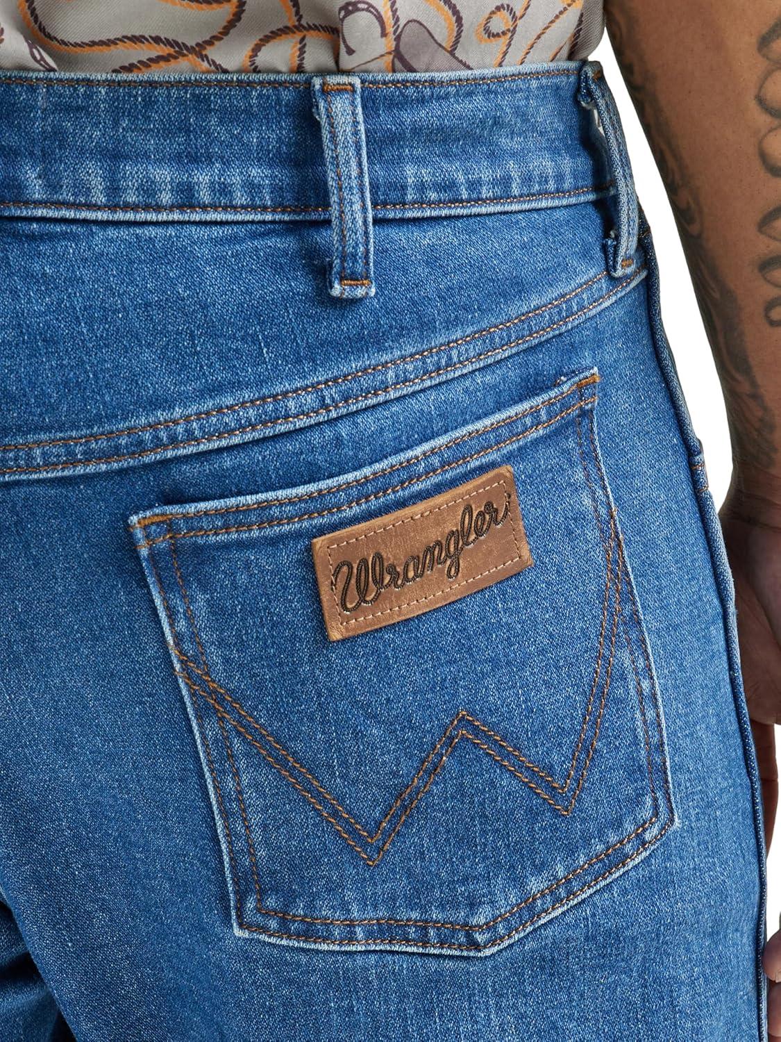 imageWrangler Mens Mens Deconstructed Loose Fit JeanCowboy Mid Wash