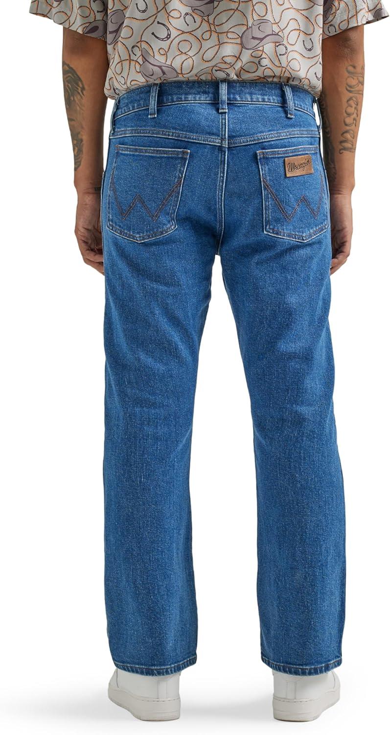 imageWrangler Mens Mens Deconstructed Loose Fit JeanCowboy Mid Wash