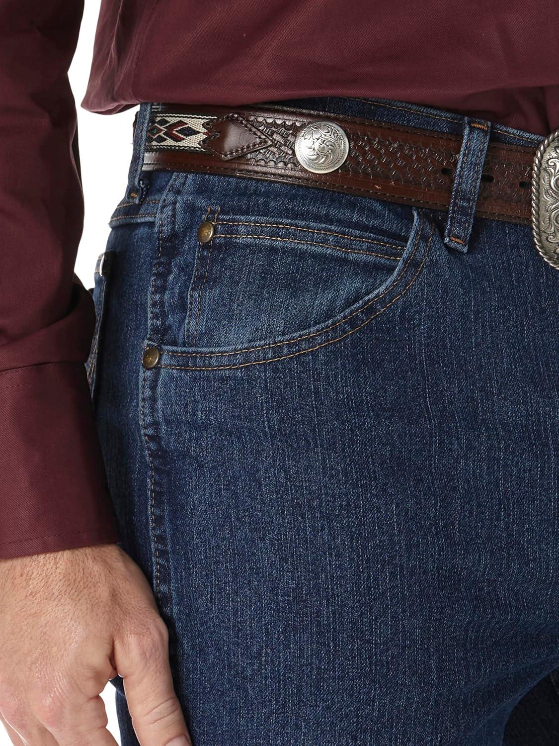 imageWrangler Mens Premium Performance Advanced Comfort Cowboy Cut Stone Bleach JeanMid Stone