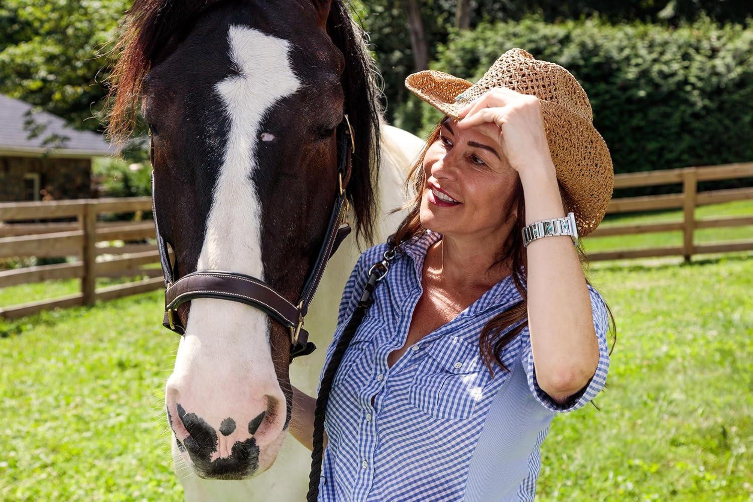 imageWrangler Silver Link Metal Band for Apple Watch Western Style Fits all Apple Watch Series and SizesDesert Jewel