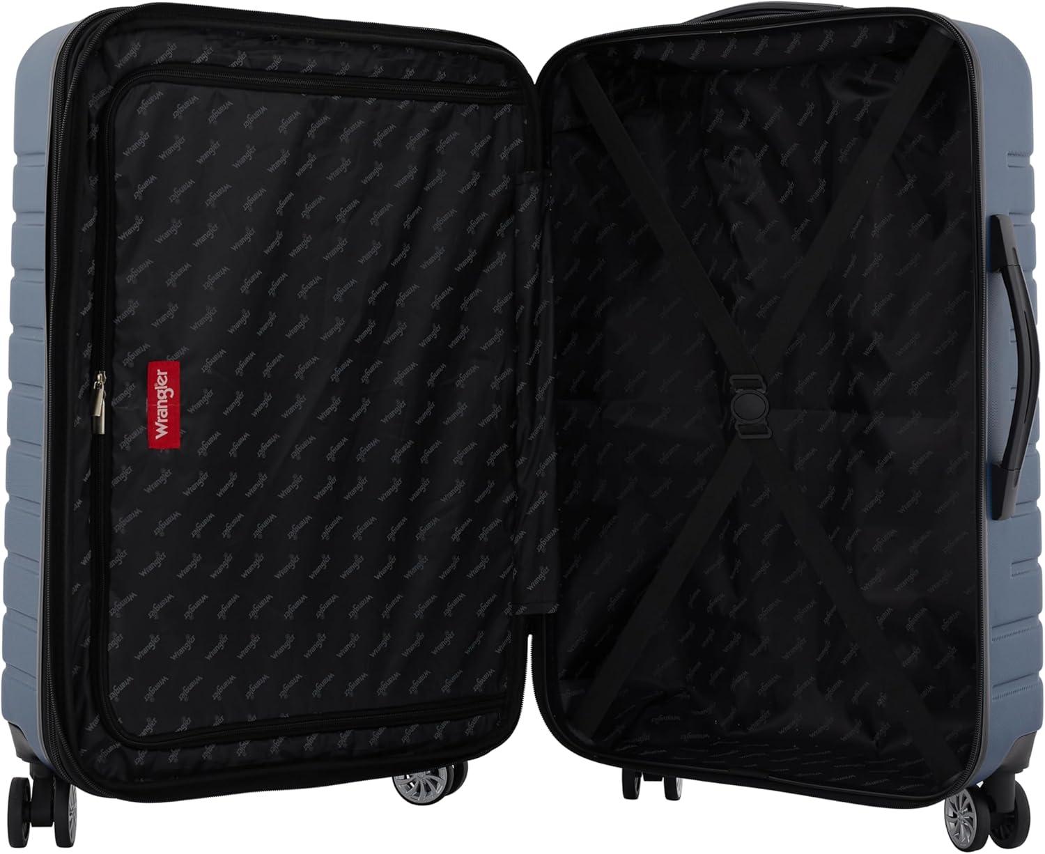 imageWrangler Tahoe 3 Piece Spinner Luggage Set Desert TaupePoseidon Blue