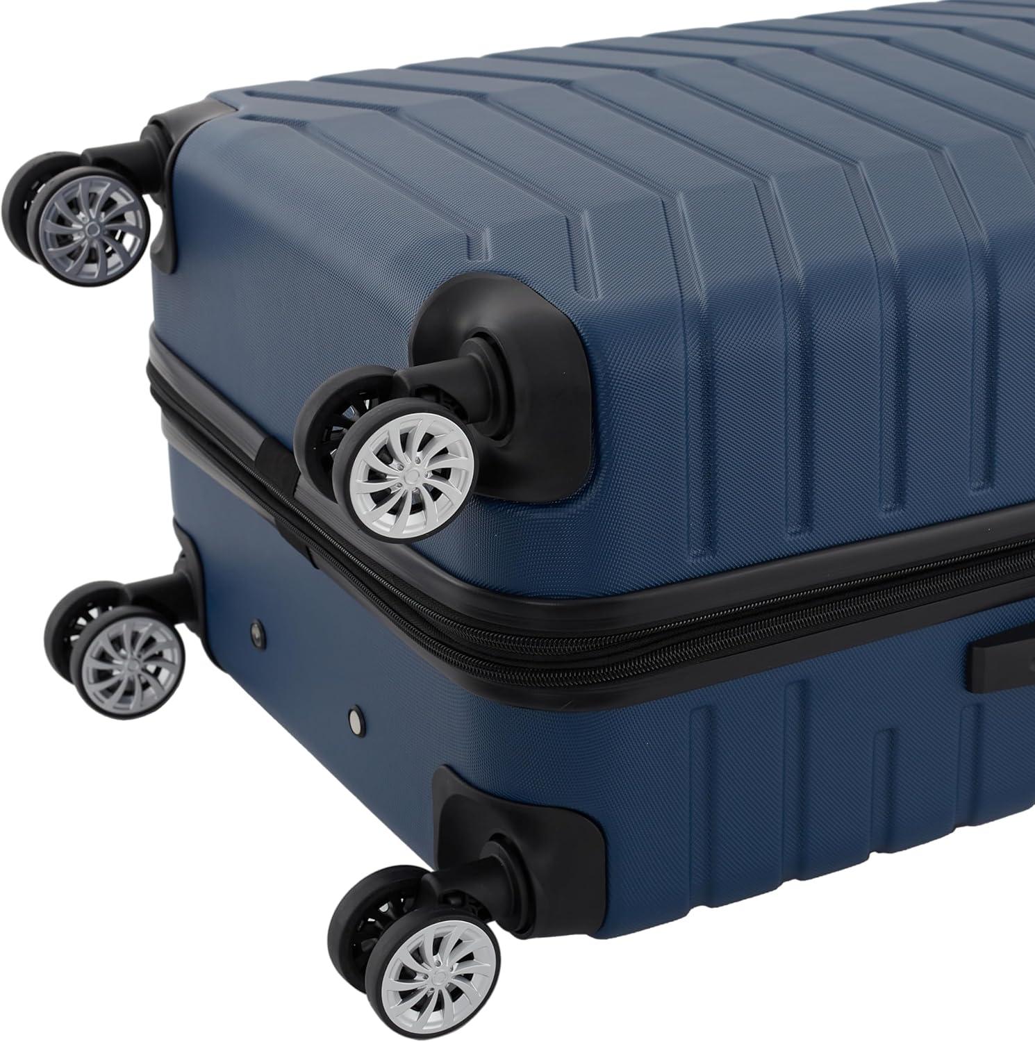 imageWrangler Tahoe 3 Piece Spinner Luggage Set Desert TaupePoseidon Blue