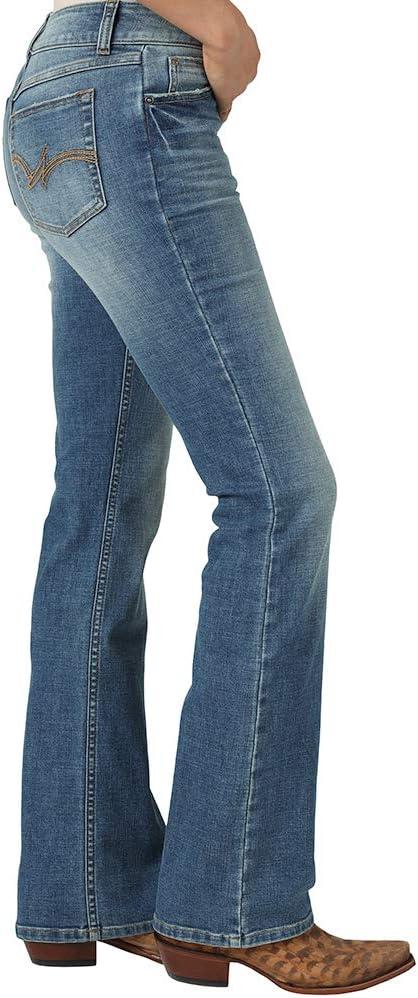 imageWrangler Womens Western Mid Rise Stretch Boot Cut JeanDeliah