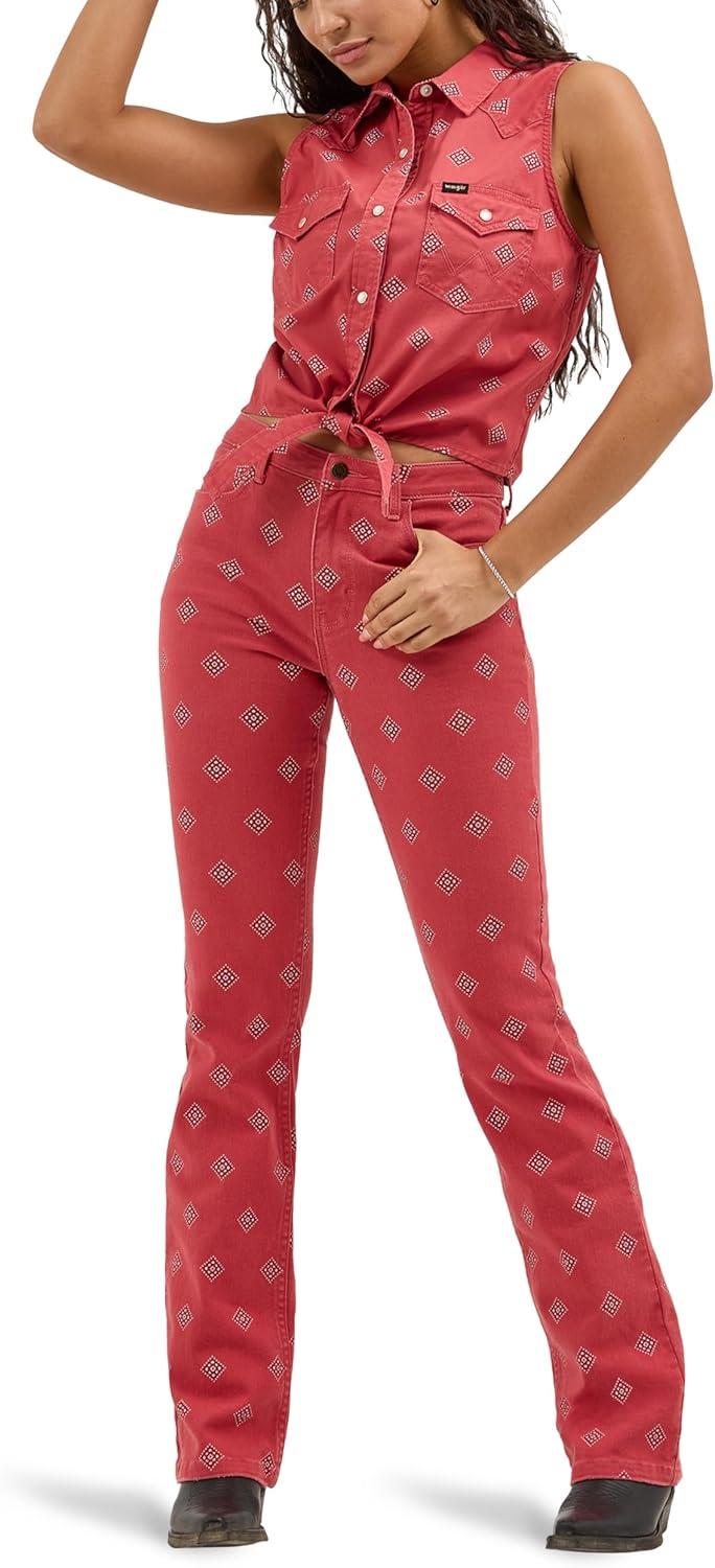 imageWrangler Womens Womens High Rise Bold Boot JeanDiamond Bay