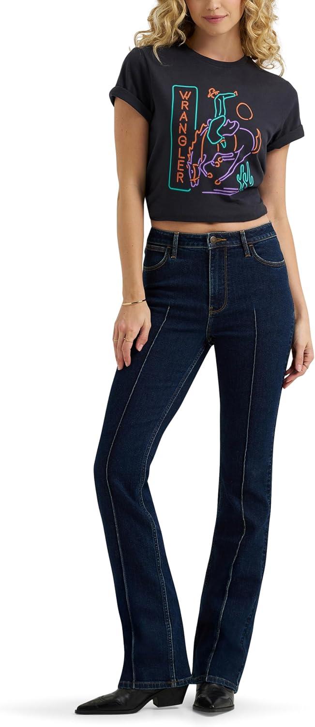 imageWrangler Womens Womens High Rise Bold Boot JeanMia