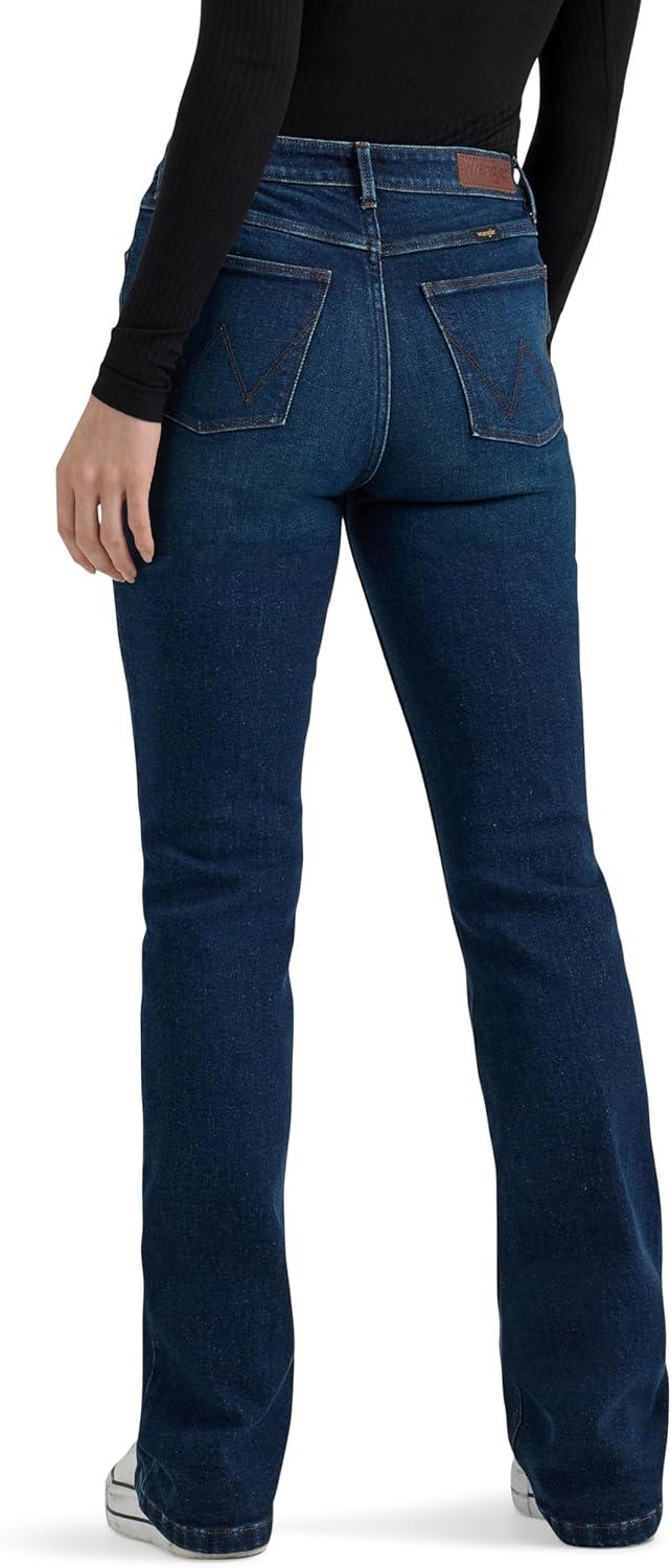 imageWrangler Womens Womens High Rise Bold Boot JeanPaisley