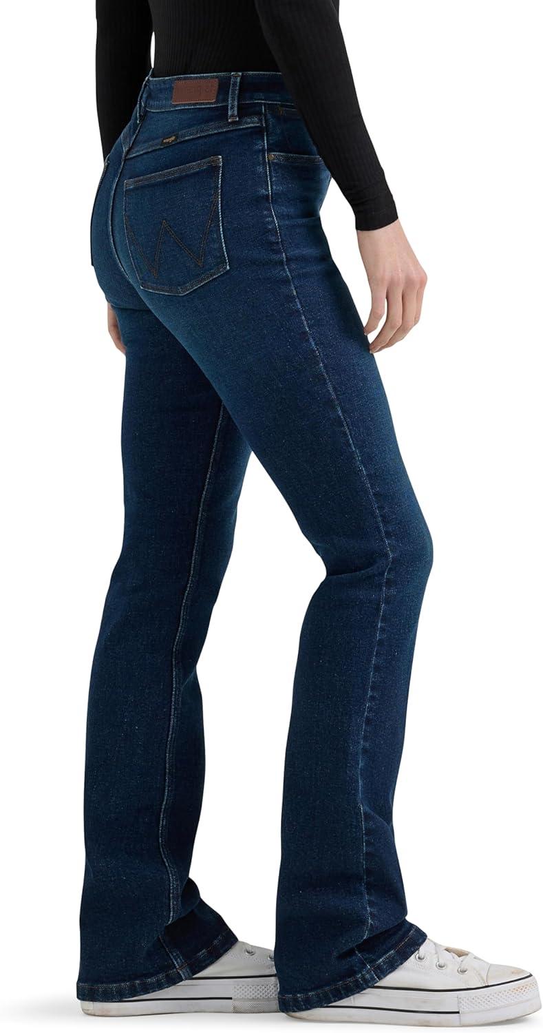 imageWrangler Womens Womens High Rise Bold Boot JeanPaisley