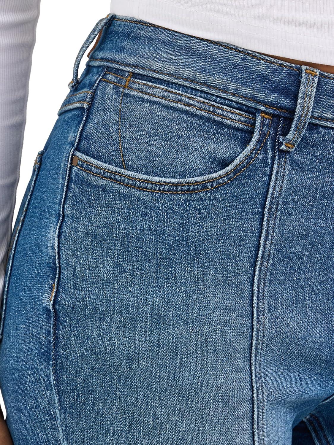 imageWrangler Womens Womens High Waisted Fierce Flare JeanCarolina