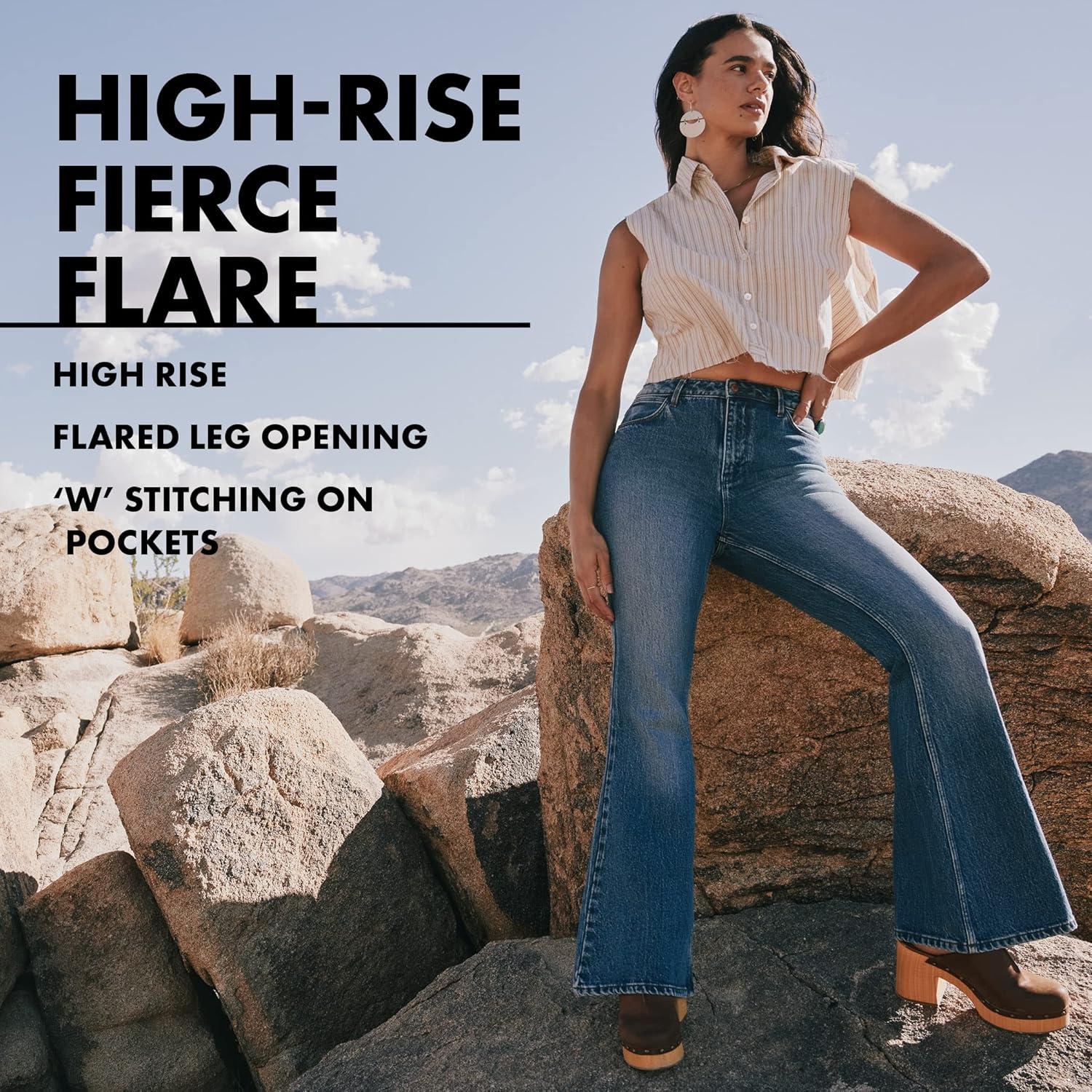 imageWrangler Womens Womens High Waisted Fierce Flare JeanStargazer