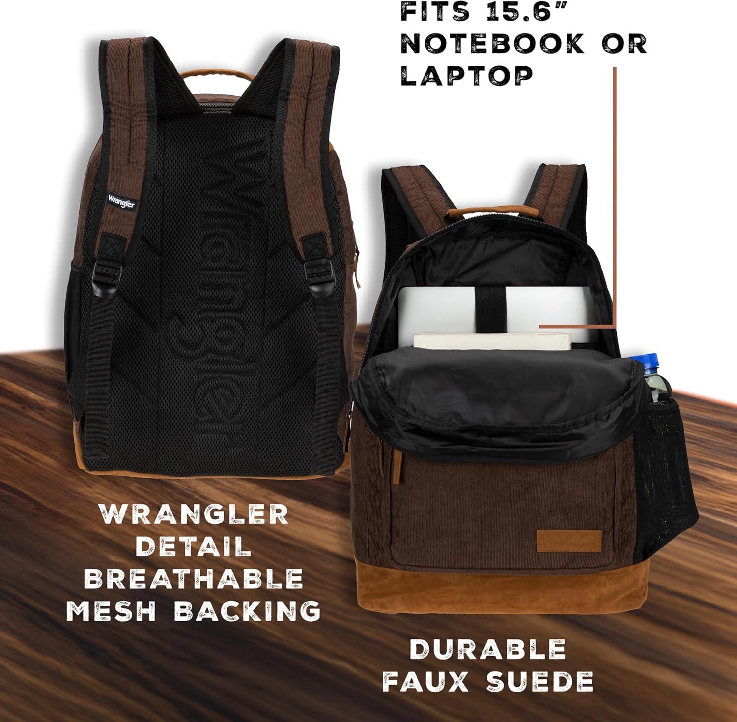 imageWrangler Yellowstone Sturdy Backpack for Travel Classic Logo Water Resistant Casual Daypack for Travel with Padded Laptop Notebook Sleeve Wild WestBrncrd