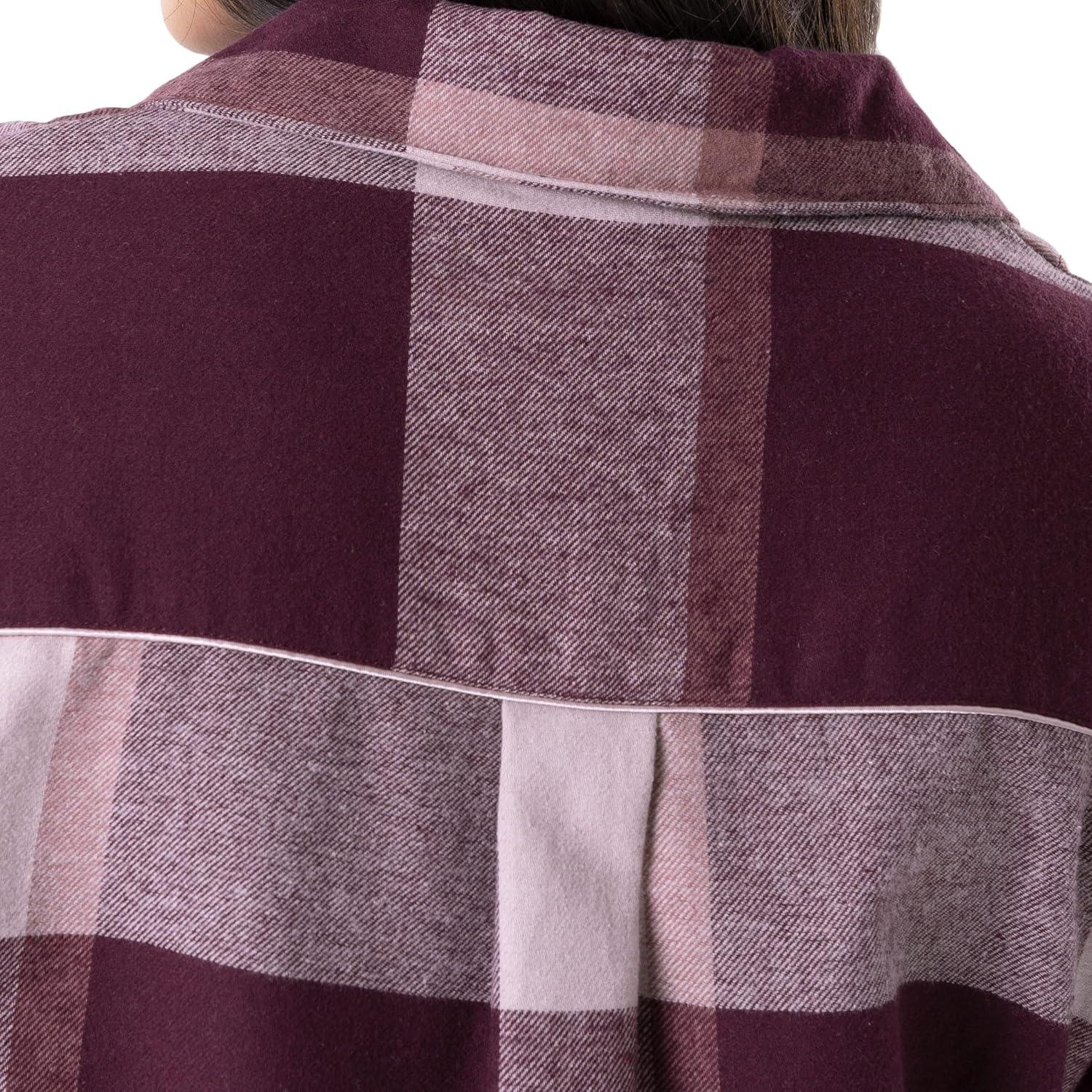 imageWrangler womens Long Sleeve Flannel Top and Pant Pajama SetBlock Plaid